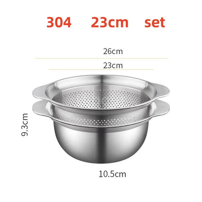 304 Lavabo verdure in acciaio inox e lavapavimenti multi-purpose, filtro frutta, cestino da cucina