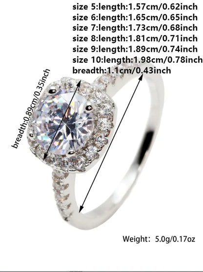 Moonso Cuscino di Lusso Anello di Fidanzamento di Colore Argento per Donna Elegante gioielli di design Zircon Regalo R5604