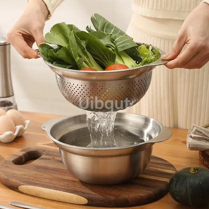 304 Lavabo verdure in acciaio inox e lavapavimenti multi-purpose, filtro frutta, cestino da cucina