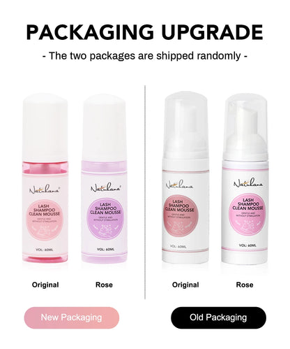 Natuhana 60ml Ciglia Shampoo Extension Mousse Lash Cleaning Schiuma per False Ciglia, Gentle e non irritante strumento di trucco