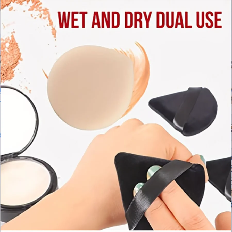 Set di soffietti in polvere a triangolo a 10 pezzi (Wet & Dry Cosmetic Spugne) per polvere sciolta & Foundation