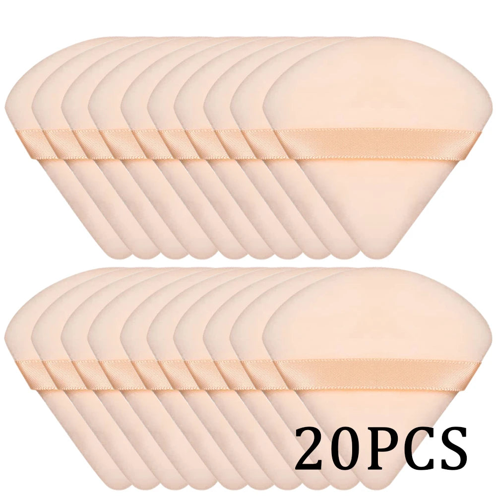 20/30Pcs Triangolo di velluto in polvere Puff Wet & Dry Use Makeup Spugna per la fondazione, cosmetici, e la fusione di bellezza