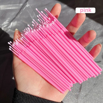 Spazzole per la pulizia delle ciglia 100PCS Micro Cotone Swabs per estensioni e la rimozione del trucco