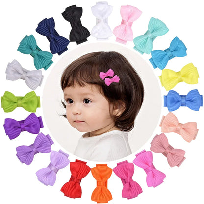 1,2 pollici mini hair Bows con clip solidi colori per bambini e baby girl