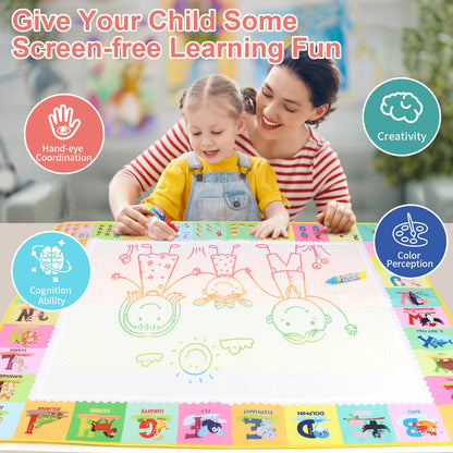 100x80CM Montessori Magic Drawing Board Magic Doodle Mat per bambini di arte educativa e di controllo della penna