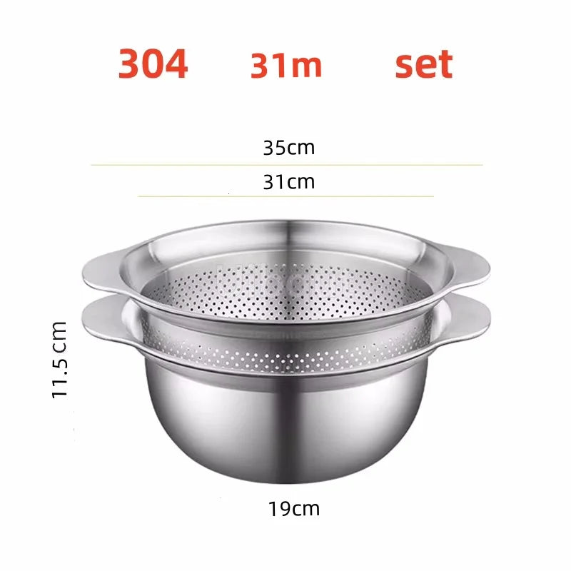 304 Lavabo verdure in acciaio inox e lavapavimenti multi-purpose, filtro frutta, cestino da cucina