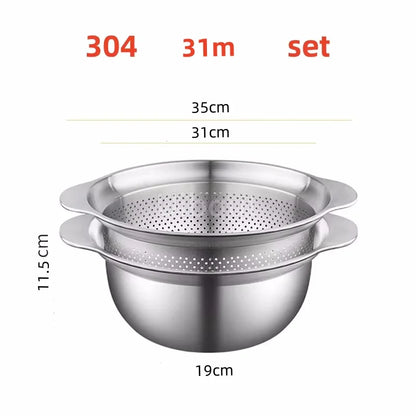 304 Lavabo verdure in acciaio inox e lavapavimenti multi-purpose, filtro frutta, cestino da cucina