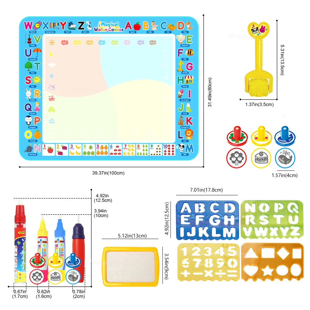 100x80CM Montessori Magic Drawing Board Magic Doodle Mat per bambini di arte educativa e di controllo della penna