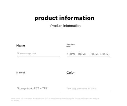 Contenitore di plastica, pasta e condimento | Scatola dell'organizzatore della cucina a prova di umidità